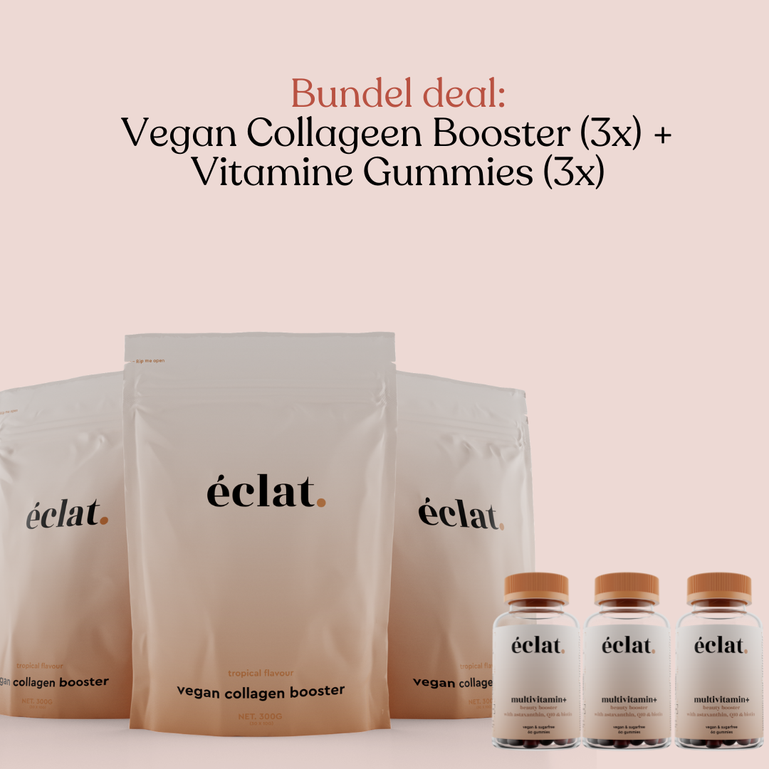 Voordeelbundel Vegan Tropical Sachets: Vegan Collageen Booster (3x) + Vitamine Gummies (3x)