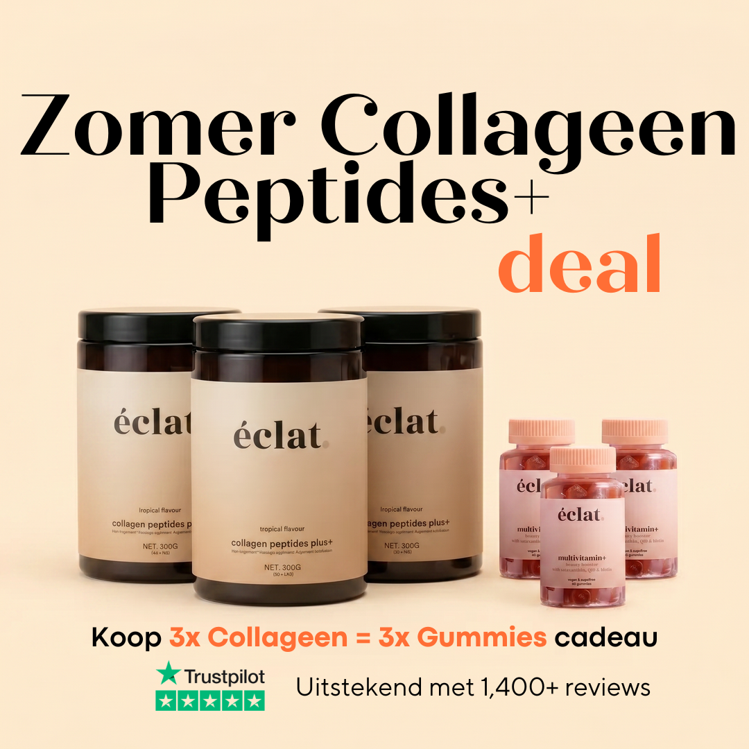 Zomer Glow Deal: 3x Collageen Peptides+ en GRATIS Vitamine Gummies (3x)
