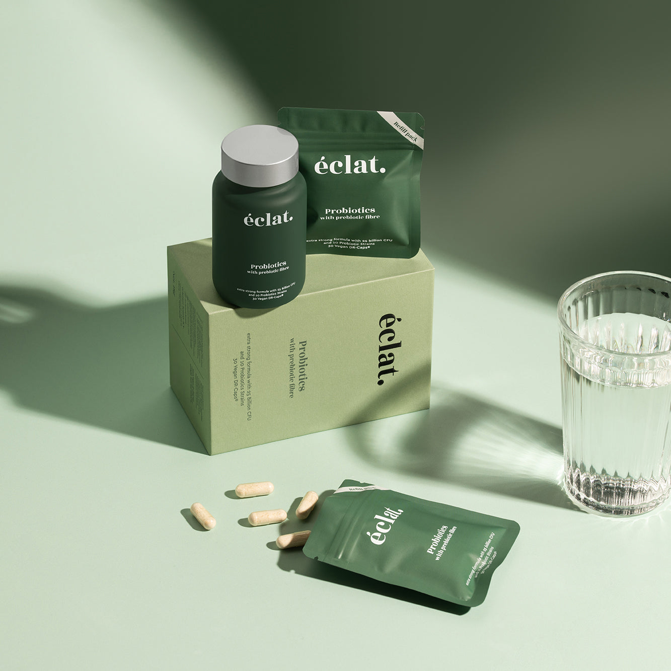 Pre &amp; Probiotica Complex met 25miljard CFU en 10 probiotische Stammen (1x) + (2x) Navulverpakkingen