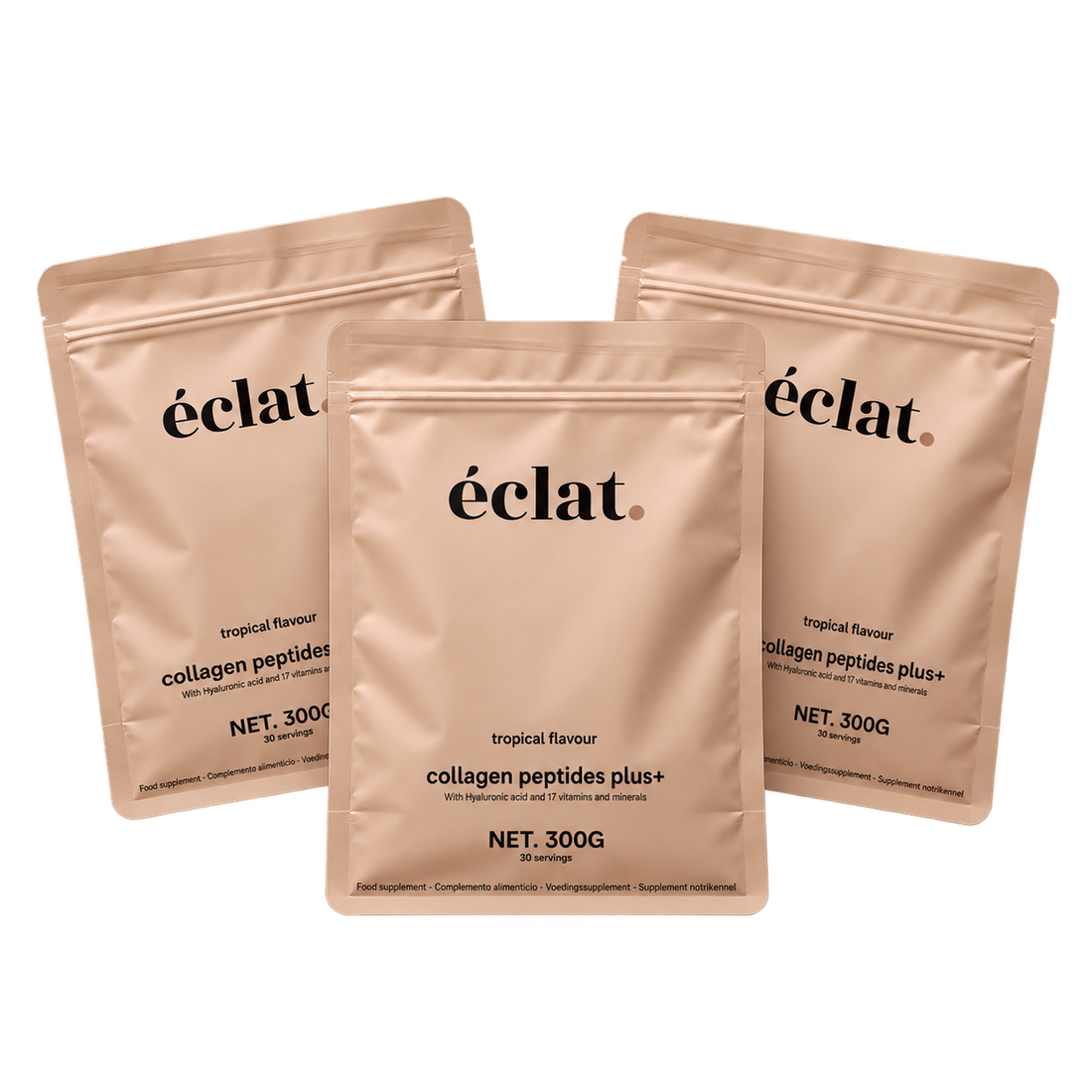 Collageen Peptides Plus+ (zak - 300 gram - 30 doseringen - bovine - tropical).
