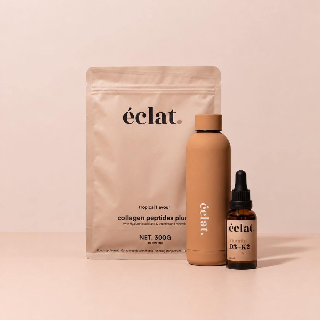 Goede Gewoontes Bundel: 1x Collageen Peptides Plus+, 1x Jaarvoorraad Vitamine D3 en 1x Bidon (RVS)