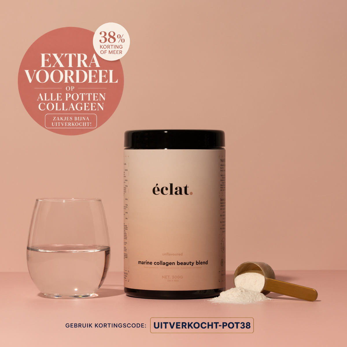 Marine (Vis) Collageen Beauty Blend (pot - 300 gram - 30 doseringen - neutrale smaak)