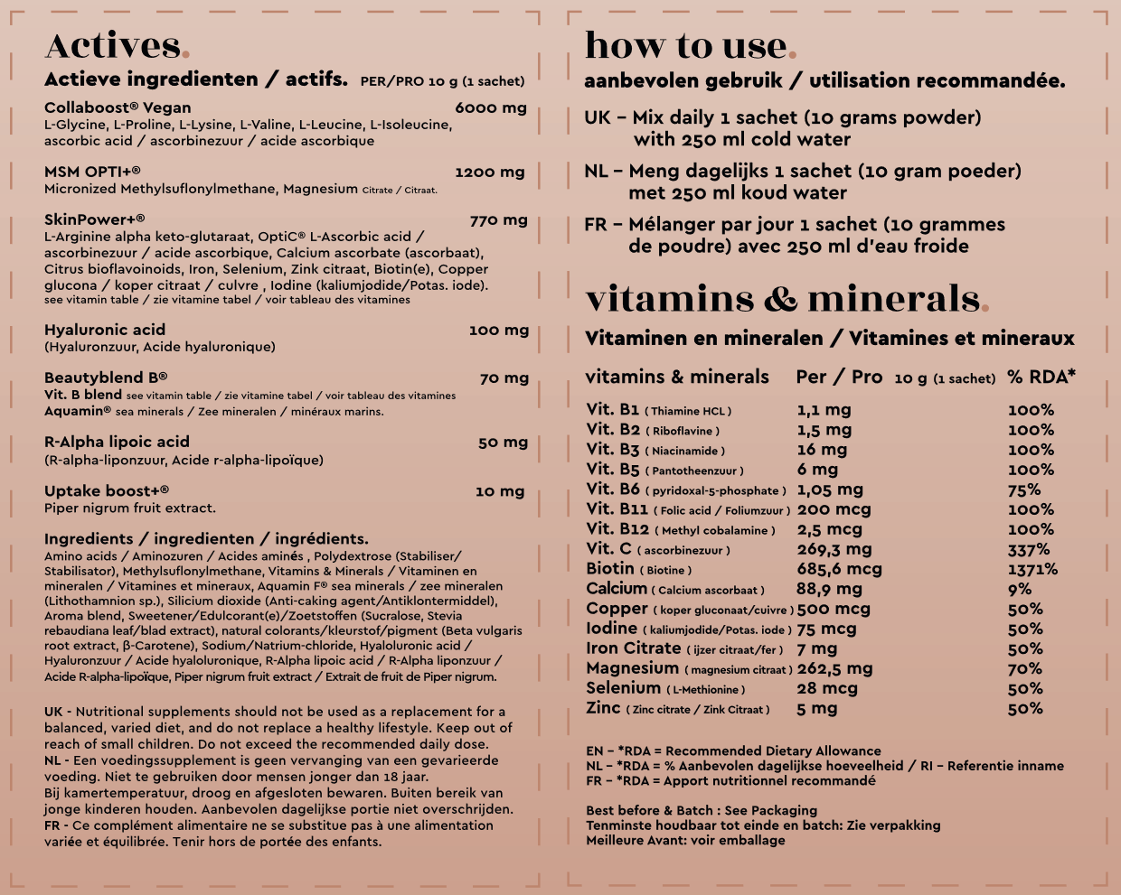 Vegan Collageen Booster (1 maand, 30 sachets)